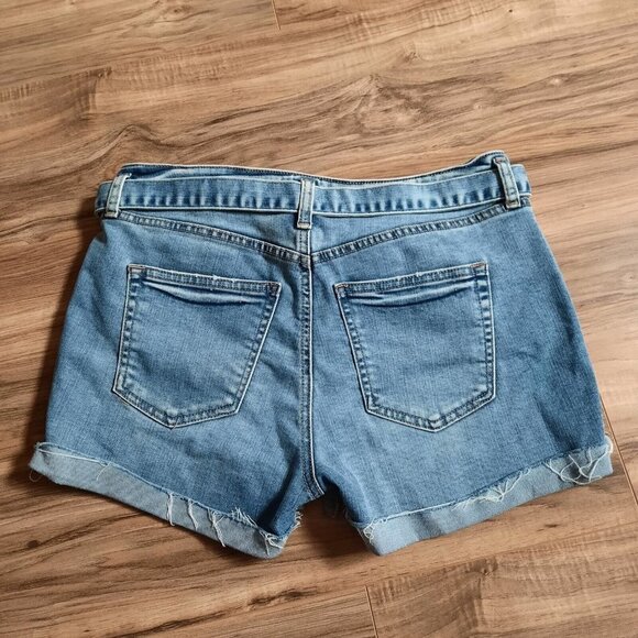 Silver Jean Shorts Womens‎ 29 Blue High Rise Sure Thing Belted Raw Hem Cuffed - Picture 5 of 13